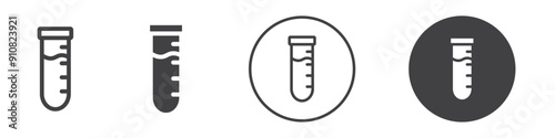 Test Tube icon Thin line vector illustration set