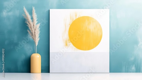 Contemporary Geometric Art Piece Perfect for Stylish Interiors  Bold Shapes and Colors Enhance Modern Living Spaces