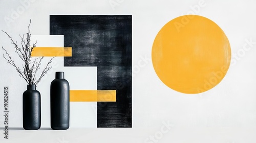 Contemporary Geometric Masterpiece A Vibrant Painting Perfect for Modern Interiors and Trendy Home Decor