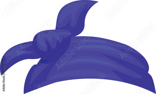 Blue bandana for headwear or fashion accessory, tied in a knot at the front