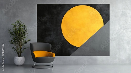 Modern Geometric Artwork A Trendy Design Ideal for Contemporary Interiors and Stylish Spaces