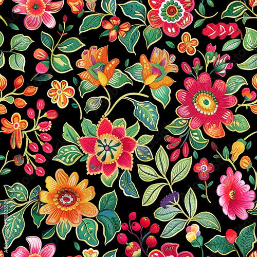 Seamless Floral Flower Pattern on light pastel and dark background, For digital Textile Fabric print on fabric, women dress and scarf design.