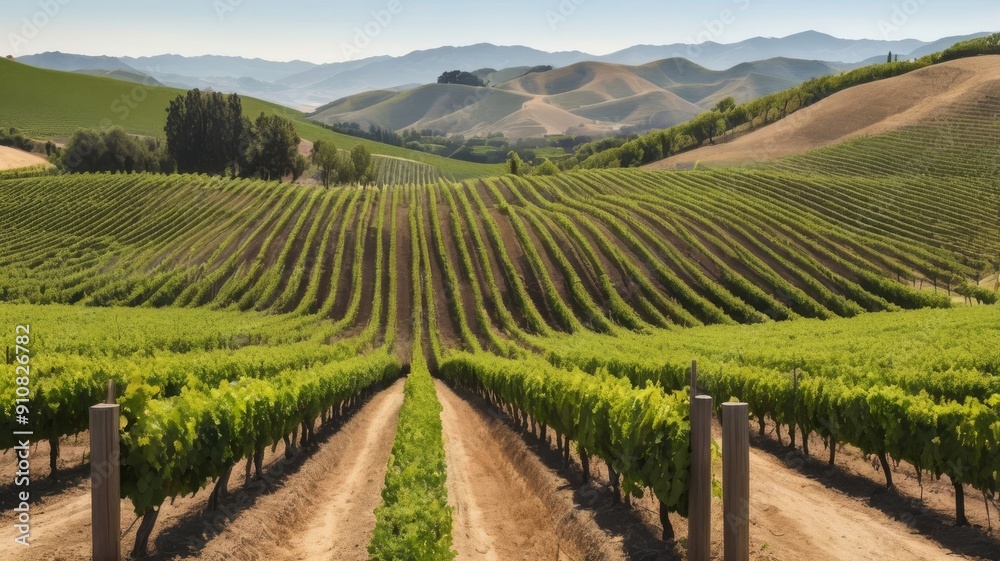 Fototapeta premium Vineyards in Tuscany, Italy. Landscape with vineyards