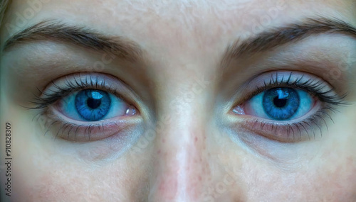 Close-Up of Woman's Eyes with Conjunctivitis