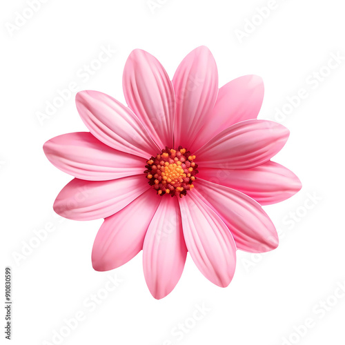 Pink flower blossom on transparent background. Generative ai art.