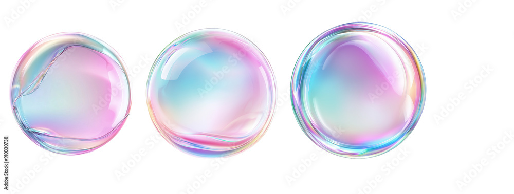 set of three circle colorful iridescent holographic elements design, isolated on white background, png set of three circle colorful iridescent holographic elements design, isolated on white background, png