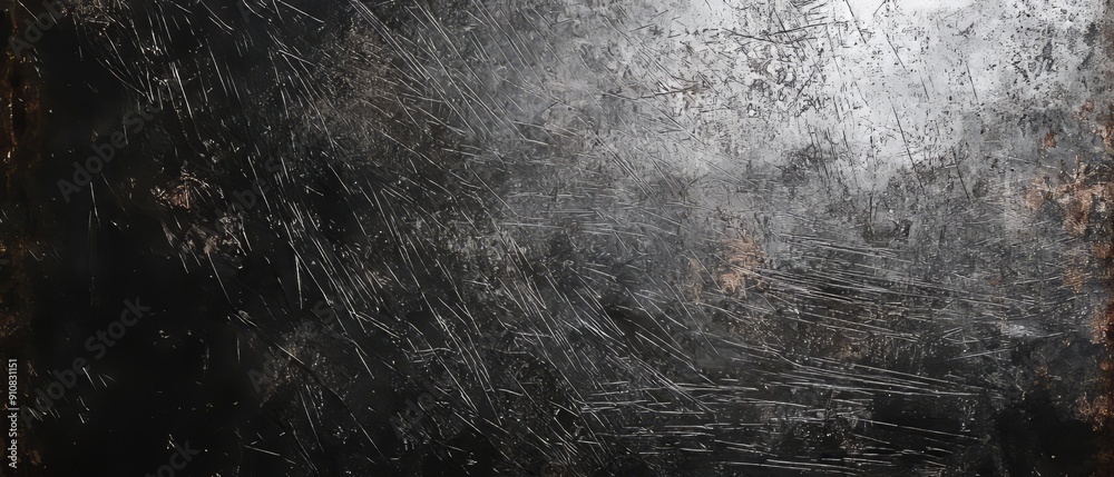 Overlay of scratched metal design, on black background, Generative AI Overlay of scratched metal design, on black background, Generative AI