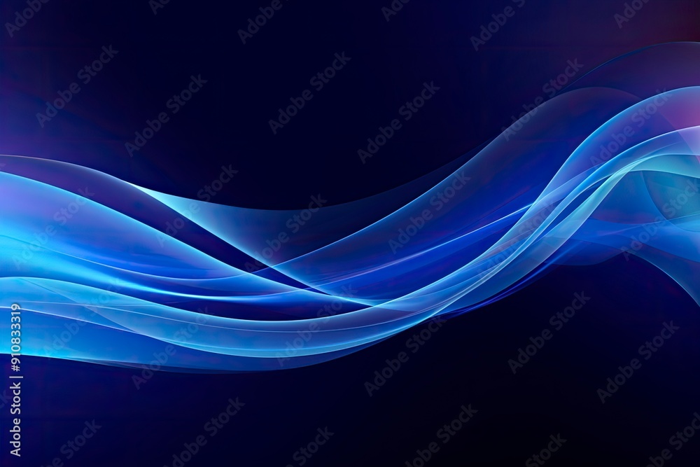 Attract Blue Line Movement, Abstract Wave Line, Light Technology Background, with generative ai Attract Blue Line Movement, Abstract Wave Line, Light Technology Background, with generative ai
