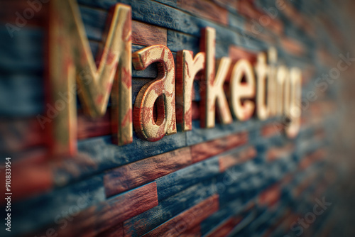 3d "marketing" text illustr...