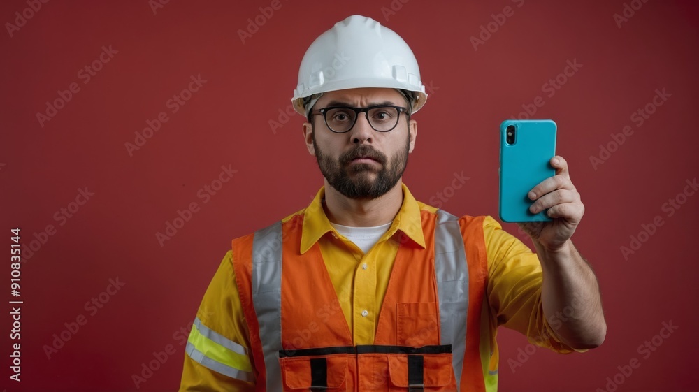 Builder man in construction uniform and safety helmet Builder man in construction uniform and safety helmet