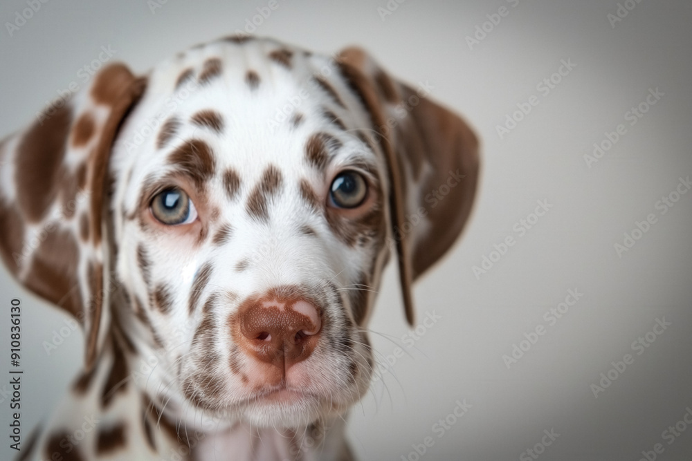 Dalmatian puppy on a white background
