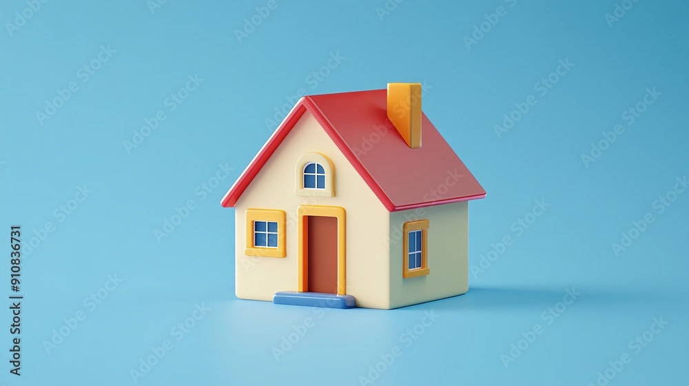 A cute and colorful miniature house model, perfect for illustrating themes of home, family, and real estate. A cute and colorful miniature house model, perfect for illustrating themes of home, family, and real estate.