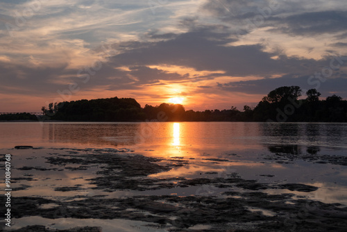 Obraz na płótnie River Po landscape nature sunset sun w salonie