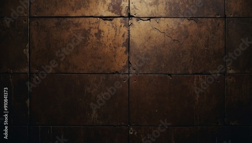 Brown Beautiful Grunge Wall Background, Dark Abstract Distressed Texture. photo