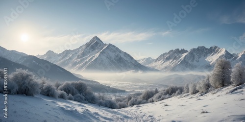 high-resolution winter mountain landscape 