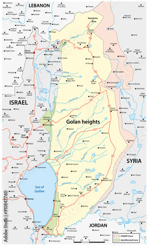 Map of the Israeli-occupied Golan Heights