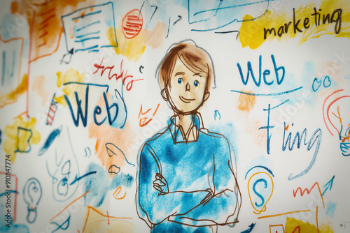 Web marketing text illustra...