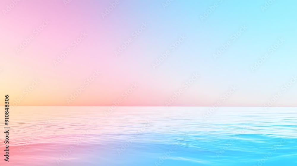 Tranquil ocean scene with a gradient sky transitioning from pink to blue, perfect for relaxation and meditation themes. Tranquil ocean scene with a gradient sky transitioning from pink to blue, perfect for relaxation and meditation themes.