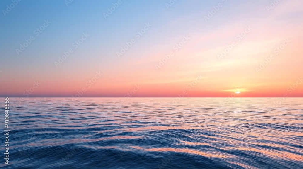 Calm ocean waves under a colorful sky at sunset, creating a serene and peaceful atmosphere for relaxation and reflection. Calm ocean waves under a colorful sky at sunset, creating a serene and peaceful atmosphere for relaxation and reflection.