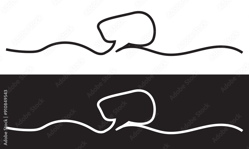 continuous single line drawing of speech bubbles, line art . isolated on white and black background. vector illustration. EPS 10 continuous single line drawing of speech bubbles, line art . isolated on white and black background. vector illustration. EPS 10