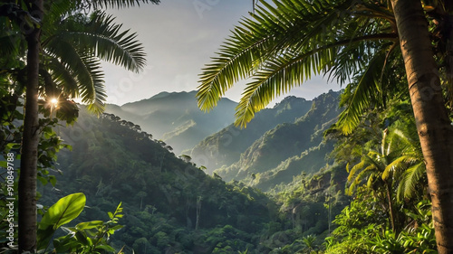 waterfall in the mountains tropicwaterfall in the mountains tropical forestal forest