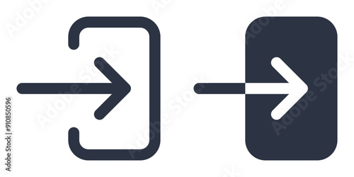 Log in or sign in simple icons set designed in filled, outline, line and stroke style
