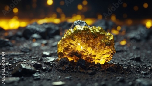 Radioactive Uranium Ore A Glimpse into the Power of Atomic Energy.