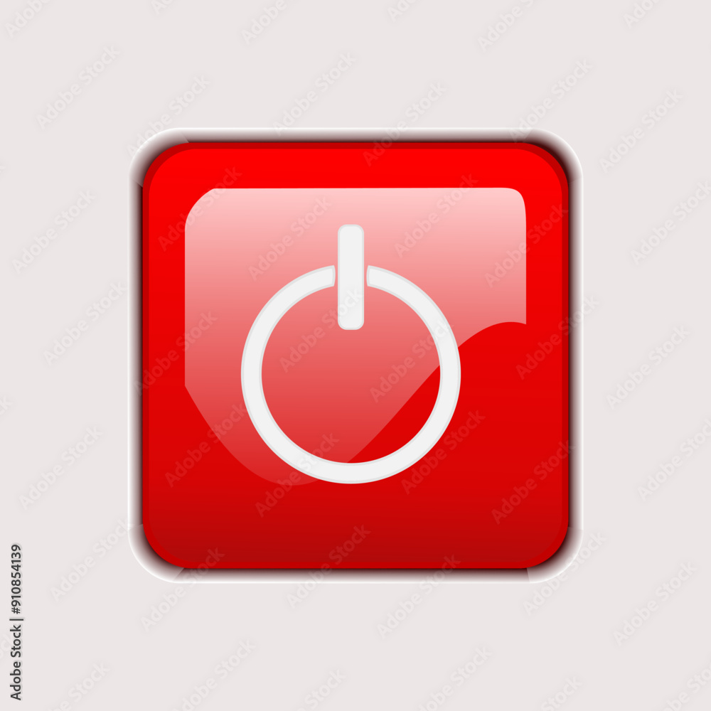 Power button. Realistic power button push. Shut down symbol. On off icon for mobile app, website, UI UX. Stock illustration Power button. Realistic power button push. Shut down symbol. On off icon for mobile app, website, UI UX. Stock illustration