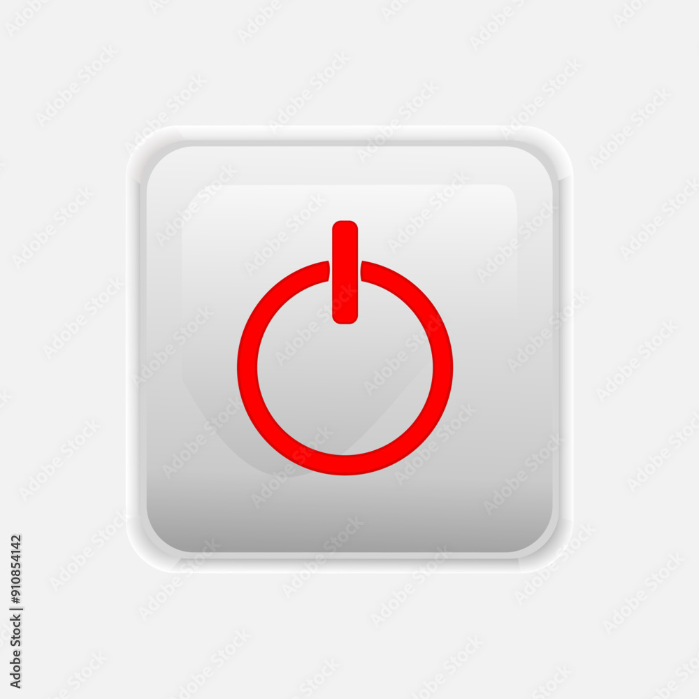 Power button. Realistic power button push. Shut down symbol. On off icon for mobile app, website, UI UX. Stock illustration Power button. Realistic power button push. Shut down symbol. On off icon for mobile app, website, UI UX. Stock illustration