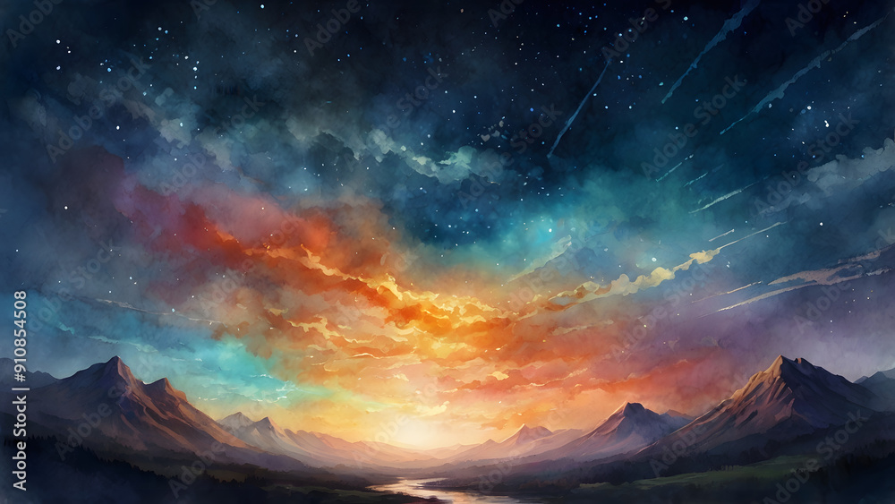 Fototapeta premium sunrise over the mountains