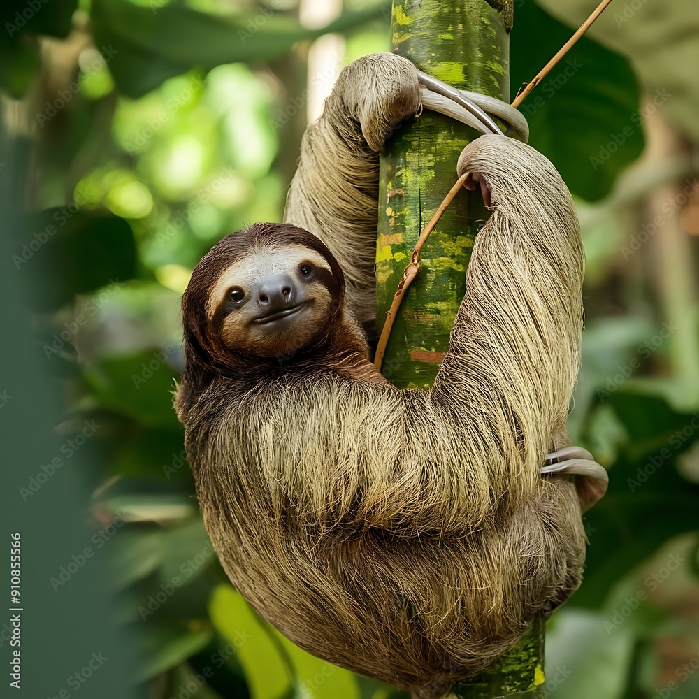 Fototapeta premium snail on a green leaf