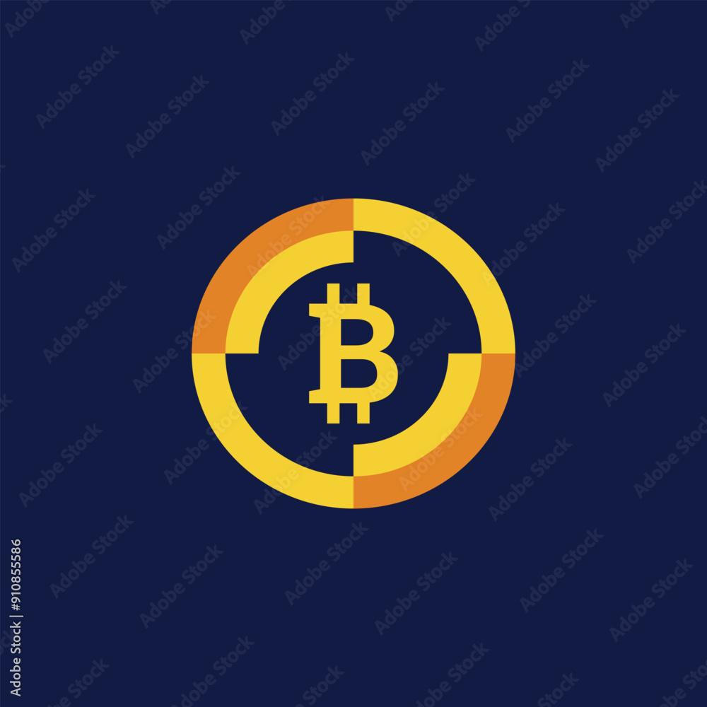 Obraz premium Cryptocurrency Bitcoin Logo Vector Template. Modern Bitcoin logo design. This design can be used for crypto trade, blockchain sites and apps