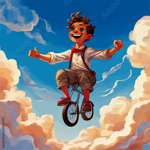 Flying on a unicycle