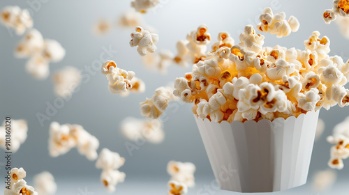 Adorable Collection of Popcorn in Small Boxes Isolated on White Background