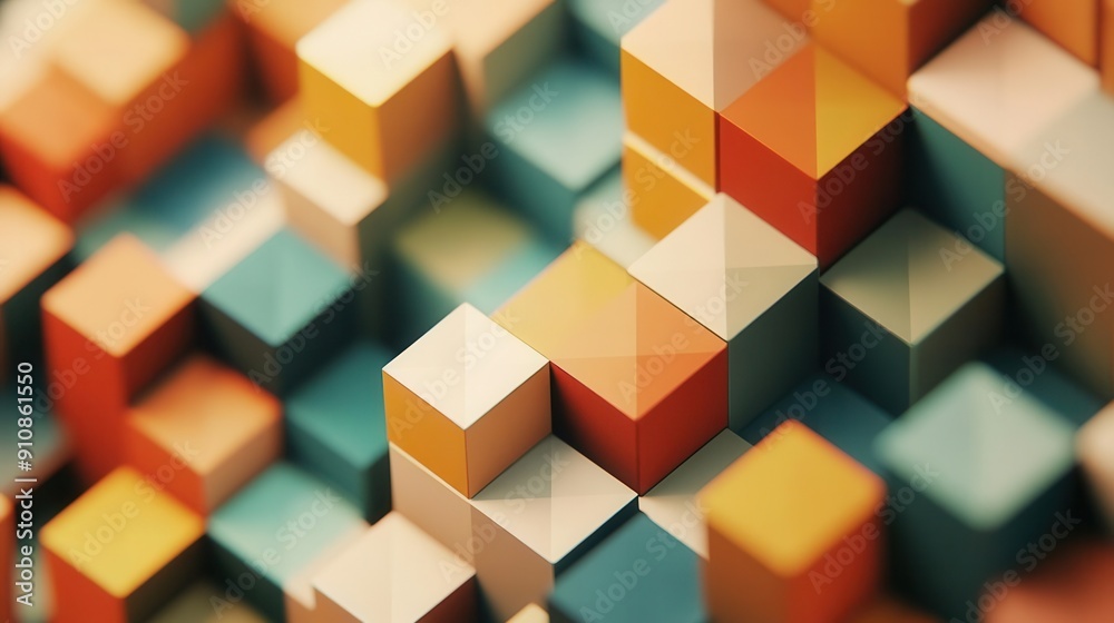 Obraz premium Abstract geometric patterns with muted earth tones