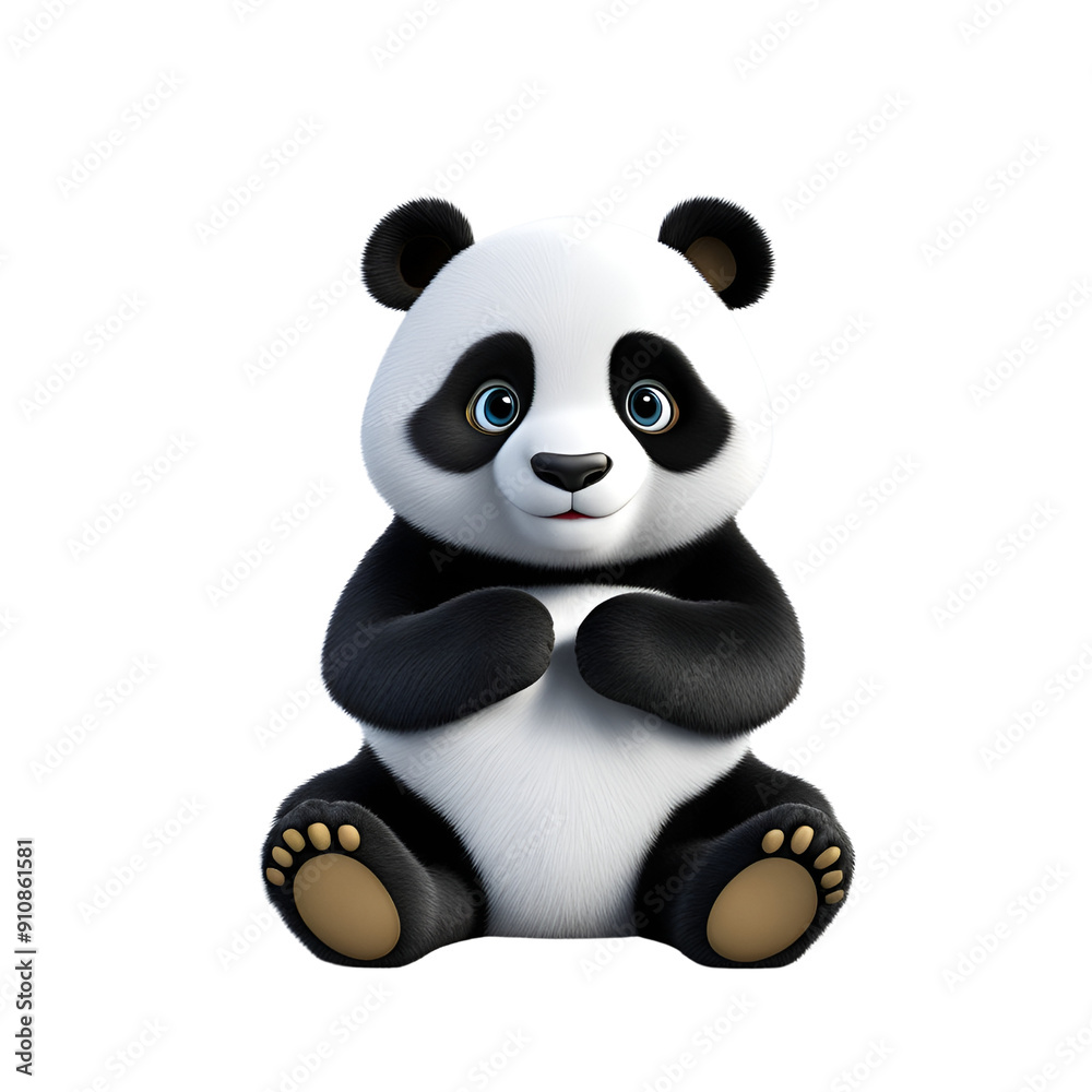 Fototapeta premium Cut-out photos transparent background cute panda picture