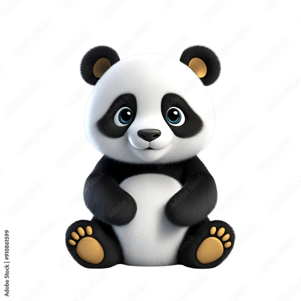Naklejka premium Cut-out photos transparent background cute panda picture