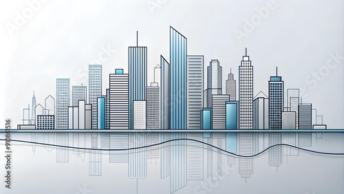 Wallpaper Mural Geometric Abstraction of a Cityscape with a River  generative AI Torontodigital.ca