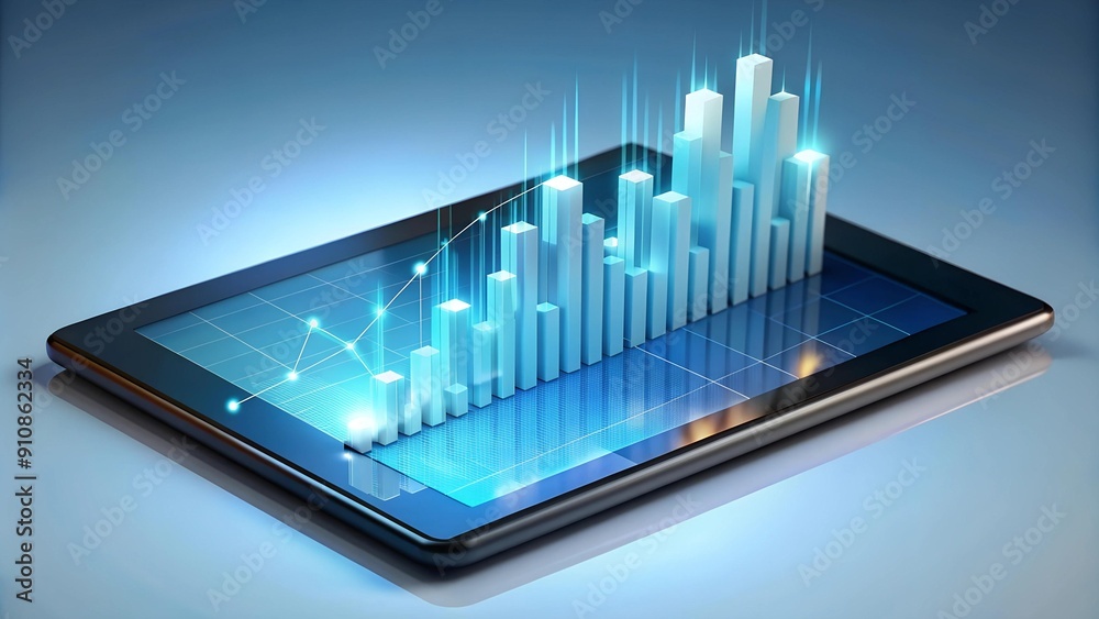 Visualizing Financial Data Flow Through a Tablet AI Generated Visualizing Financial Data Flow Through a Tablet AI Generated