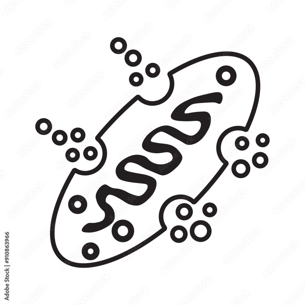Naklejka premium Mitochondrial pathway line icon 