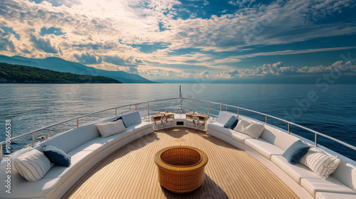A yacht's perspective offers a breathtaking panoramic view.