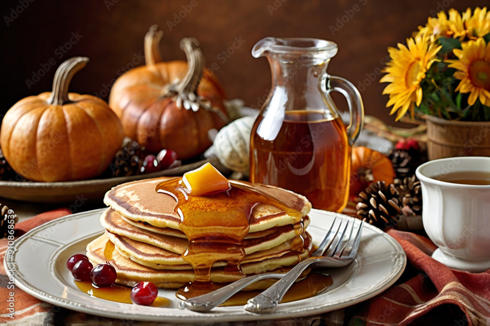 Thanksgiving Breakfast with Pancakes and Pumpkins Thanksgiving Breakfast with Pancakes and Pumpkins