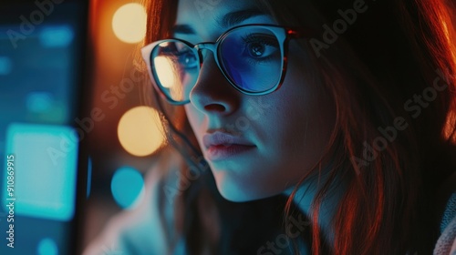 Woman working on laptop