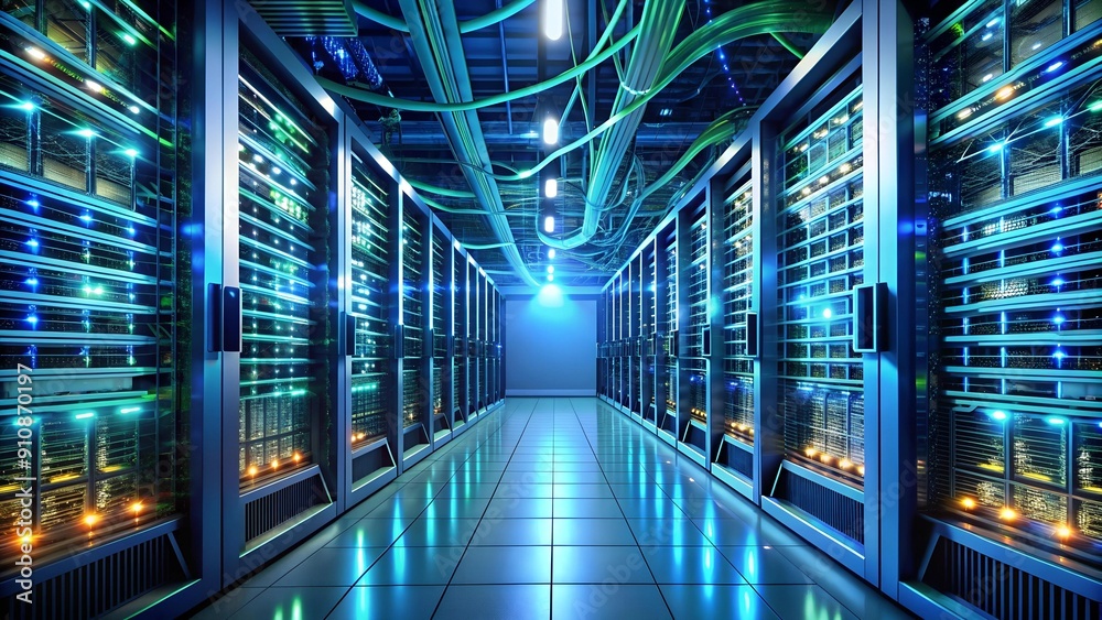 Fototapeta premium A Glimpse into the Heart of a Cloud Server Environment Generative AI