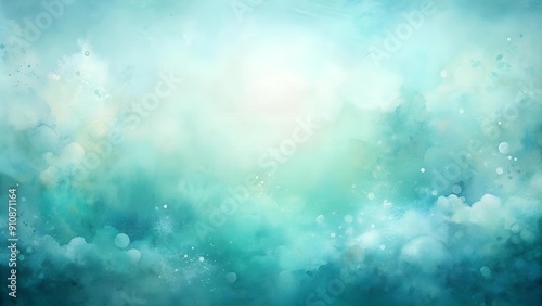 Ethereal Aquamarine Dreamscapes: A Watercolor Abstract Exploration of Tranquility AI generated