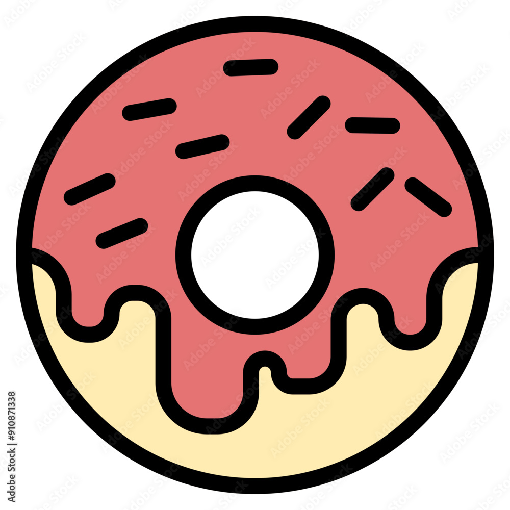 Donut Icon in Filled Line Style Donut Icon in Filled Line Style