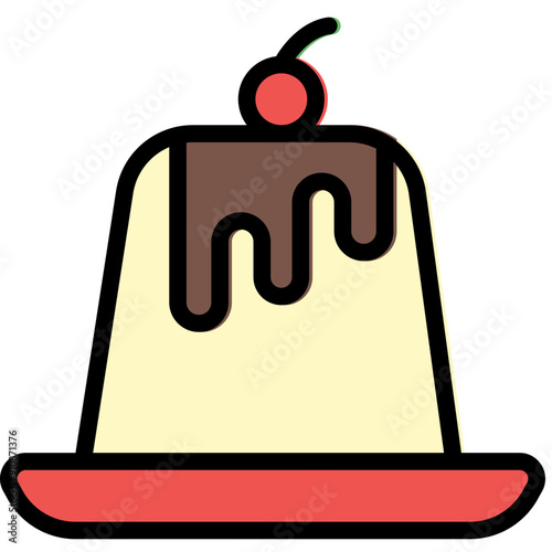 Pudding Icon in Filled Line Style