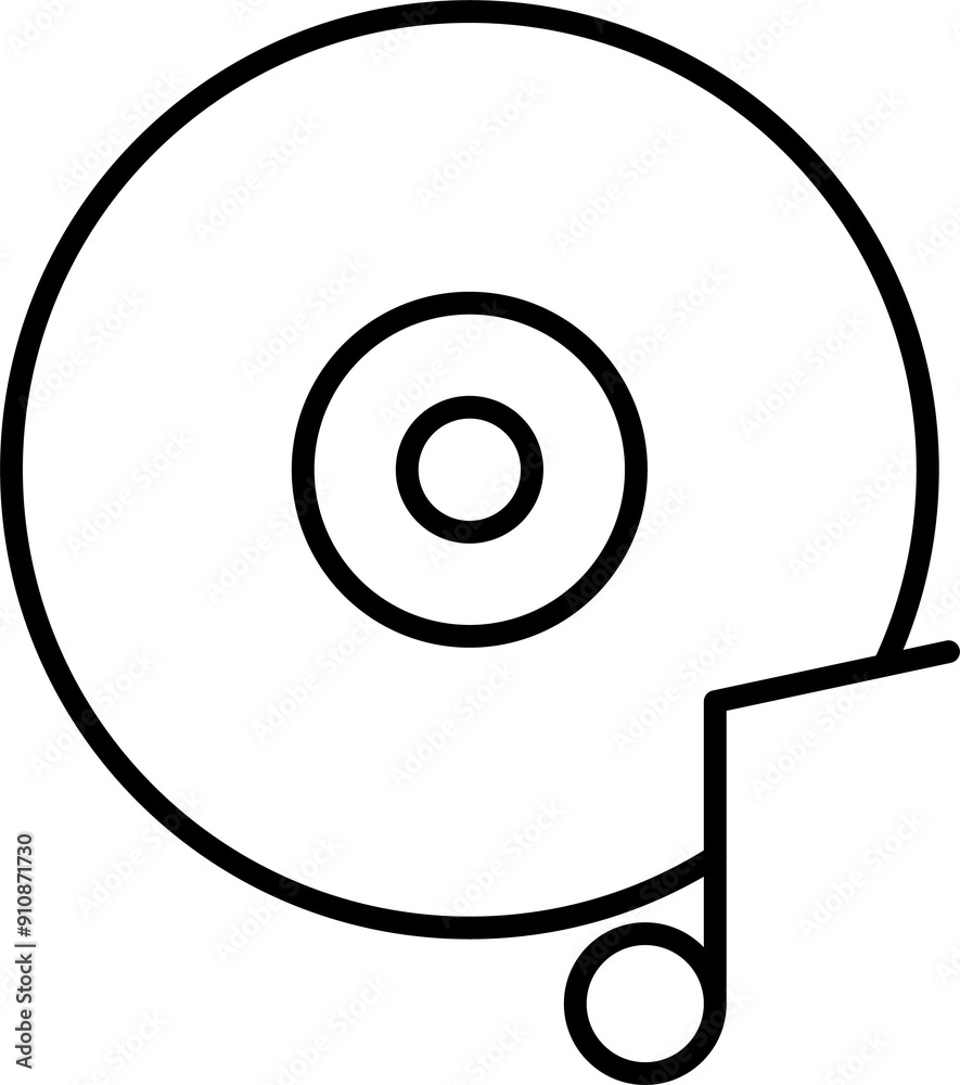 CD music vector thin line icon