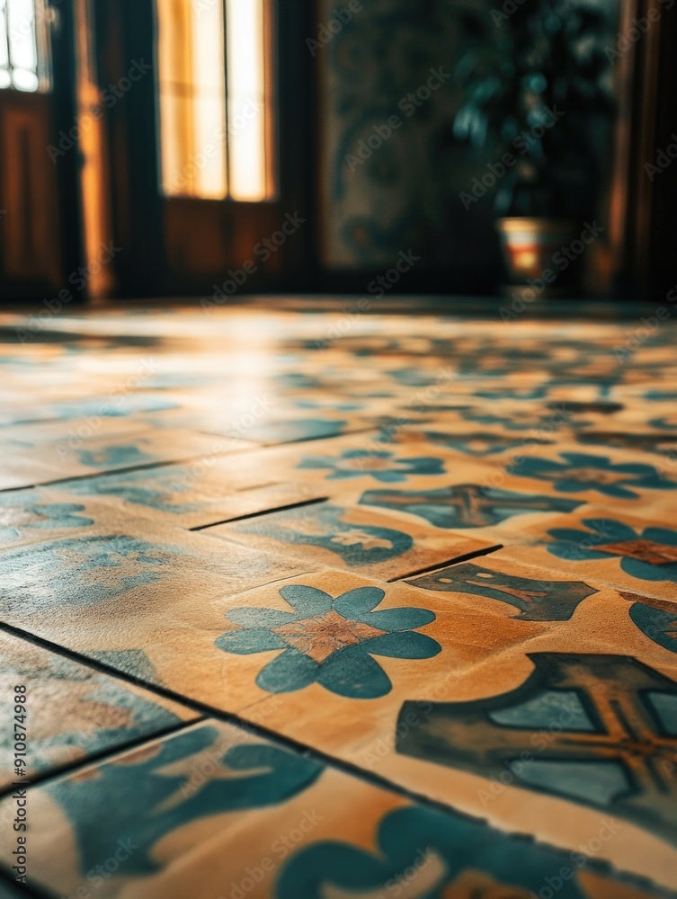 Naklejka premium Tiled Floor Close Up