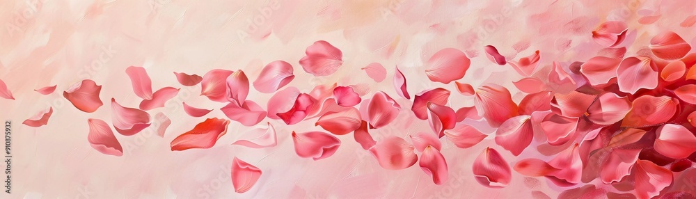 Rose Petal Cascade, graceful movement of falling rose petals in shades of pink Rose Petal Cascade, graceful movement of falling rose petals in shades of pink